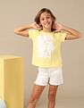 U.S. Polo Assn. Kids Girls Stud Detailed Relaxed Fit T-Shirt