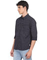 Flying Machine Spread Collar Abstract Print Shirt