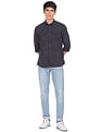Flying Machine Spread Collar Abstract Print Shirt