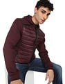 Flying Machine Drawstring Hood Solid Puffer Jacket