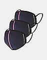 U.S. Polo Assn. Unisex Adults Blue Triple Layer Anti Pollution Reusable And Washable Airmesh Face Masks - Pack Of 3