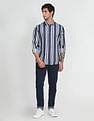 Flying Machine Vertical Stripe Twill Shirt