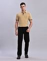 Tommy Hilfiger Mens Beige Solid Polo Shirt