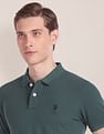 U.S. Polo Assn. Men Green Polo T-Shirt With Side Vents