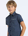 U.S. Polo Assn. Kids Boys Vertical Striped Regular Fit Shirt