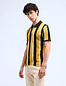 Flying Machine Vertical Stripe Cotton Polo Shirt