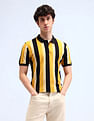 Flying Machine Vertical Stripe Cotton Polo Shirt