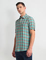 Arrow Sports Linen Blend Check Shirt