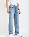 Calvin Klein Jeans Mid-Wash Straight-Fit Mid Rise Jeans