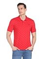 AD by Arvind Cotton Geometrical Print Polo Shirt