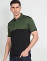 Arrow Sports Colour Block Ribbed Collar Polo Shirt