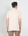 U.S. Polo Assn. Denim Co. Men Beige Pique Colour Block Polo Shirt