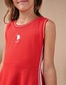 U.S. Polo Assn. Kids Girls Solid Fit And Flare Dress