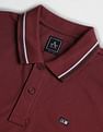 Arrow Sport Striped Collar Solid Polo Shirt