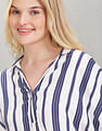 U.S. Polo Assn. Women Extended Sleeve Vertical Stripe Top