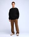 Flying Machine Solid Oversized Fit Sweatshirt
