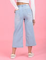 Flying Machine Women High Rise Wide Leg Cropped Jeans