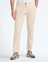 Flying Machine Elasticised Waist Solid Trousers