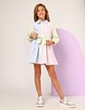 U.S. Polo Assn. Kids Girls Vertical Striped Shirt Dress