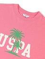 U.S. Polo Assn. Women Boxy Fit Brand Printed T-Shirt