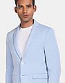 U.S. Polo Assn. Men Light Blue Notch Lapel Collar Casual Blazer