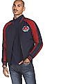 U.S. Polo Assn. Denim Co. Men Navy Stand Collar Colour Block Bomber Jacket