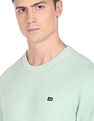 Arrow Sports Crew Neck Patterned Knit Sweater