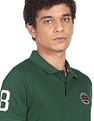 Flying Machine Printed Collar Applique Logo Polo Shirt