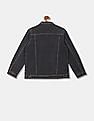 U.S. Polo Assn. Kids Boys Black Spread Collar Washed Denim Jacket