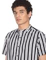Flying Machine Mandarin Collar Cotton Shirt