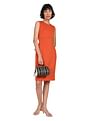 Calvin Klein Women Orange Solid Panelled Bodycon Dress