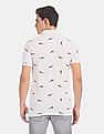 Aeropostale Men White Printed Pique Polo Shirt