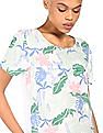Tommy Hilfiger Women White Round Neck Botanical Print Top
