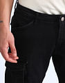 Flying Machine Cobain Loose Fit Black Jeans
