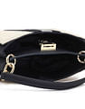 Tommy Hilfiger Striped Black PU Hand Bag