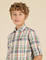 U.S. Polo Assn. Kids Boys Plaid Checked Regular Fit Shirt