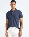 Flying Machine Pattern Knit Short Sleeve Polo Shirt