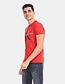 Calvin Klein Men Red Crew Neck Cotton Stretch Logo T-Shirt