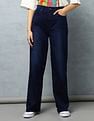 Flying Machine Women High Rise Stone Wash Straight Fit Jeans