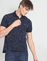 Flying Machine Graphic Print Cotton Polo Shirt