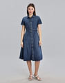 Tommy Hilfiger Cotton Spread Collar Denim Dress