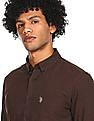 U.S. Polo Assn. Spread Collar Solid Casual Shirt