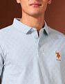 U.S. Polo Assn. Textured Slim Fit Working Holiday Polo Shirt
