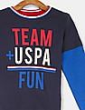 U.S. Polo Assn. Kids Contrast Sleeve Brand Print T-Shirt