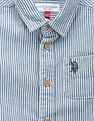 U.S. Polo Assn. Kids Boys Cutaway Collar Vertical Stripe Shirt