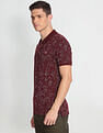Flying Machine Floral Print Cotton Polo Shirt