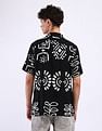 Flying Machine Cuban Collar All-Over Print Shirt