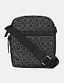Calvin Klein Men Black Monogram Print Messenger Bag
