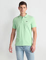Arrow Sports Patterned Collar Solid Polo Shirt