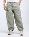 Flying Machine Loose Fit Solid Cargo Trousers